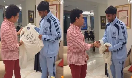 U-19 वर्ल्ड कप जीत के बाद आयुष म्हात्रे की सचिन तेंदुलकर से मुलाकात, मिली आखिरी टेस्ट जर्सी