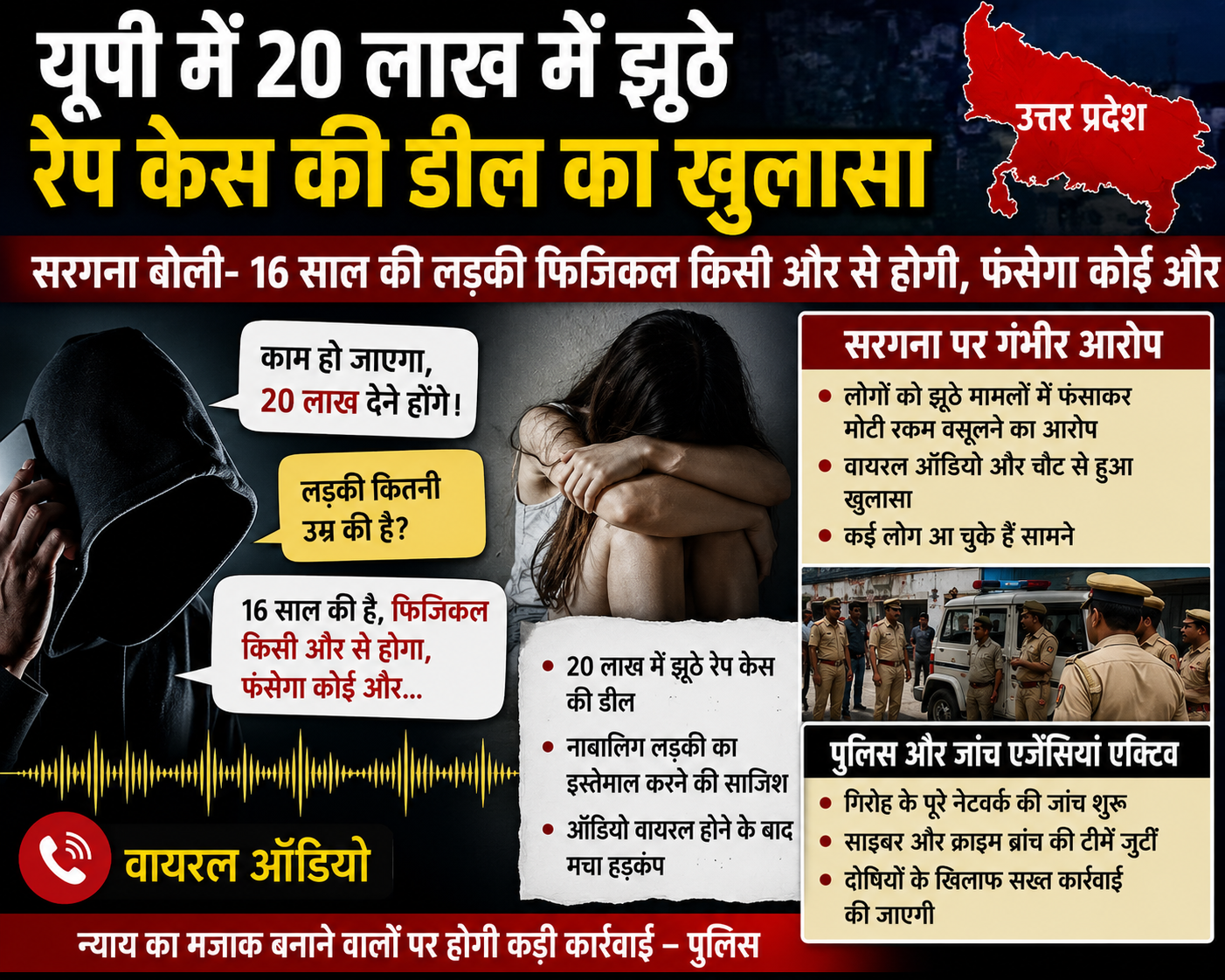 यूपी में 20 लाख में झूठे रेप केस की डील का खुलासा
