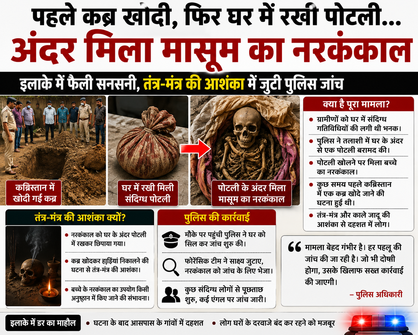 पहले कब्र खोदी, फिर घर में रखी पोटली… अंदर मिला मासूम का नरकंकाल